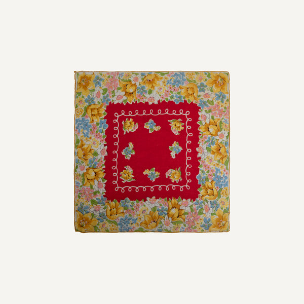 VINTAGE FLORAL HANDKERCHIEF