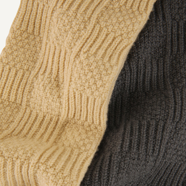 BABACO CASHMERE BLOCK KNIT KNEE SOCKS