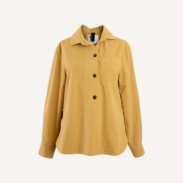 MHL COLLARED COTTON POCKET SWING SHIRT
