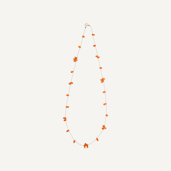 PEAR-SHAPED CARNELIAN CLUSTER NECKLACE