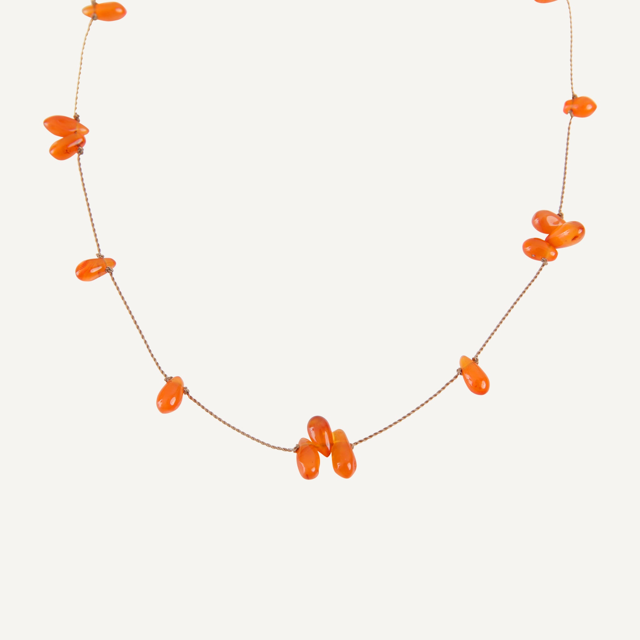PEAR-SHAPED CARNELIAN CLUSTER NECKLACE