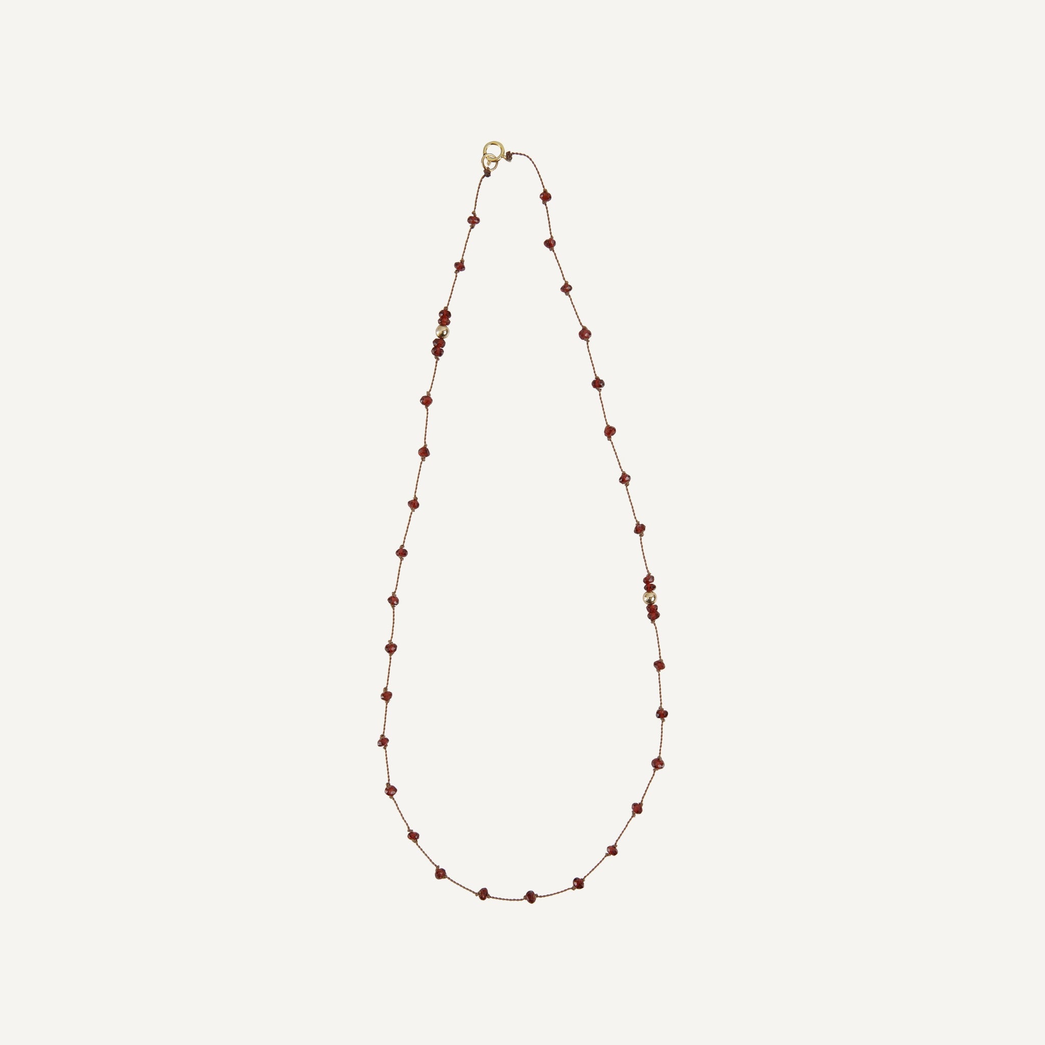 GARNET AND GOLD BEAD NECKLACE