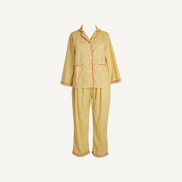 DOMI MUSTARD FLORAL CLASSIC PAJAMA SET