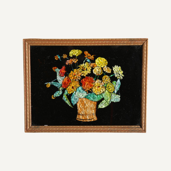 VINTAGE FRAMED TINSEL ART