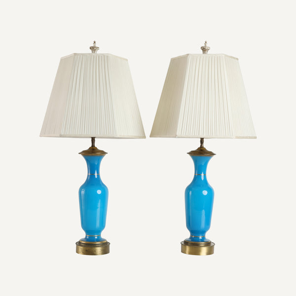 VINTAGE OPALINE GLASS LAMPS