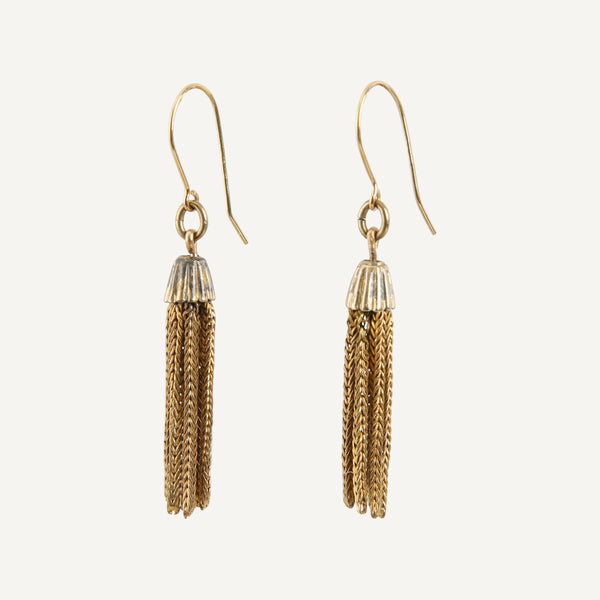 ESTATE GOLD TASSEL EARRINGS