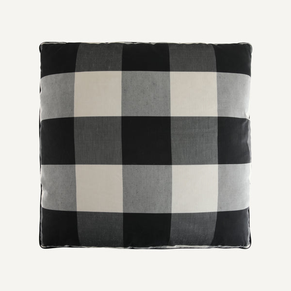 VINTAGE CHECKED SILK PILLOW