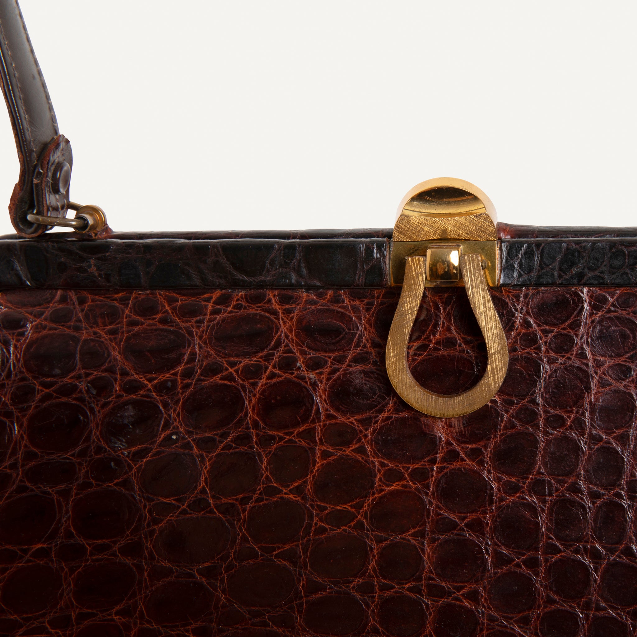The Alligator Purse | Vintage Leather Tote Bag | Red/Brown/Black | Sale