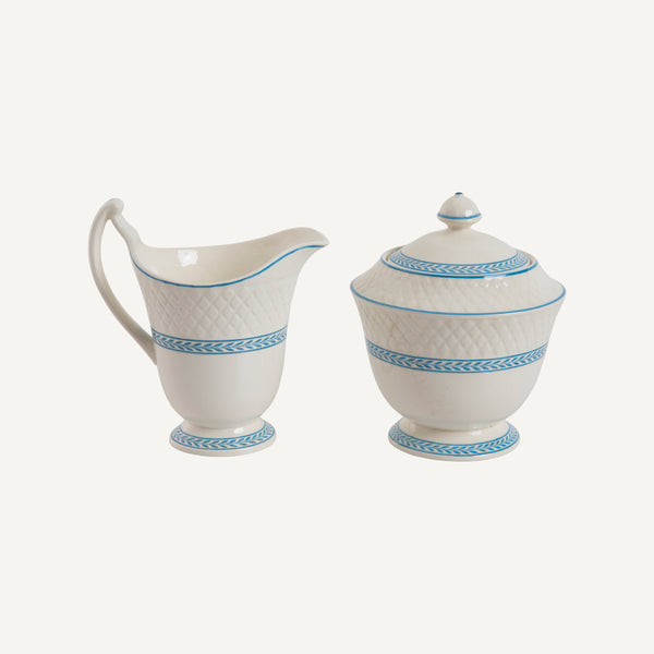 ANTIQUE SPODE CREAMER AND SUGAR BOWL