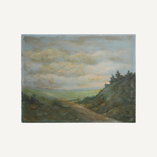 ANTIQUE PRIMITIVE LANDSCAPE PAINTING
