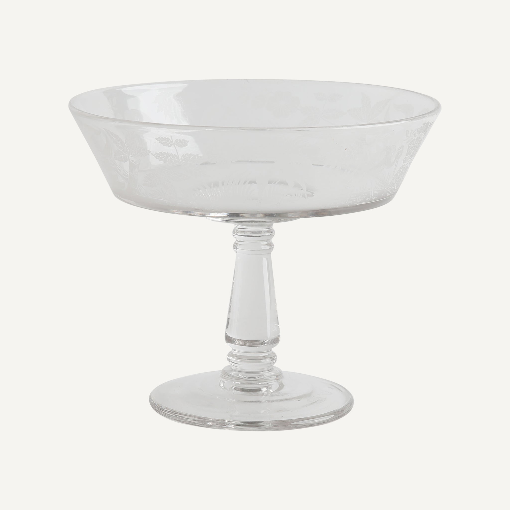 ANTIQUE FROSTED GLASS COMPOTE