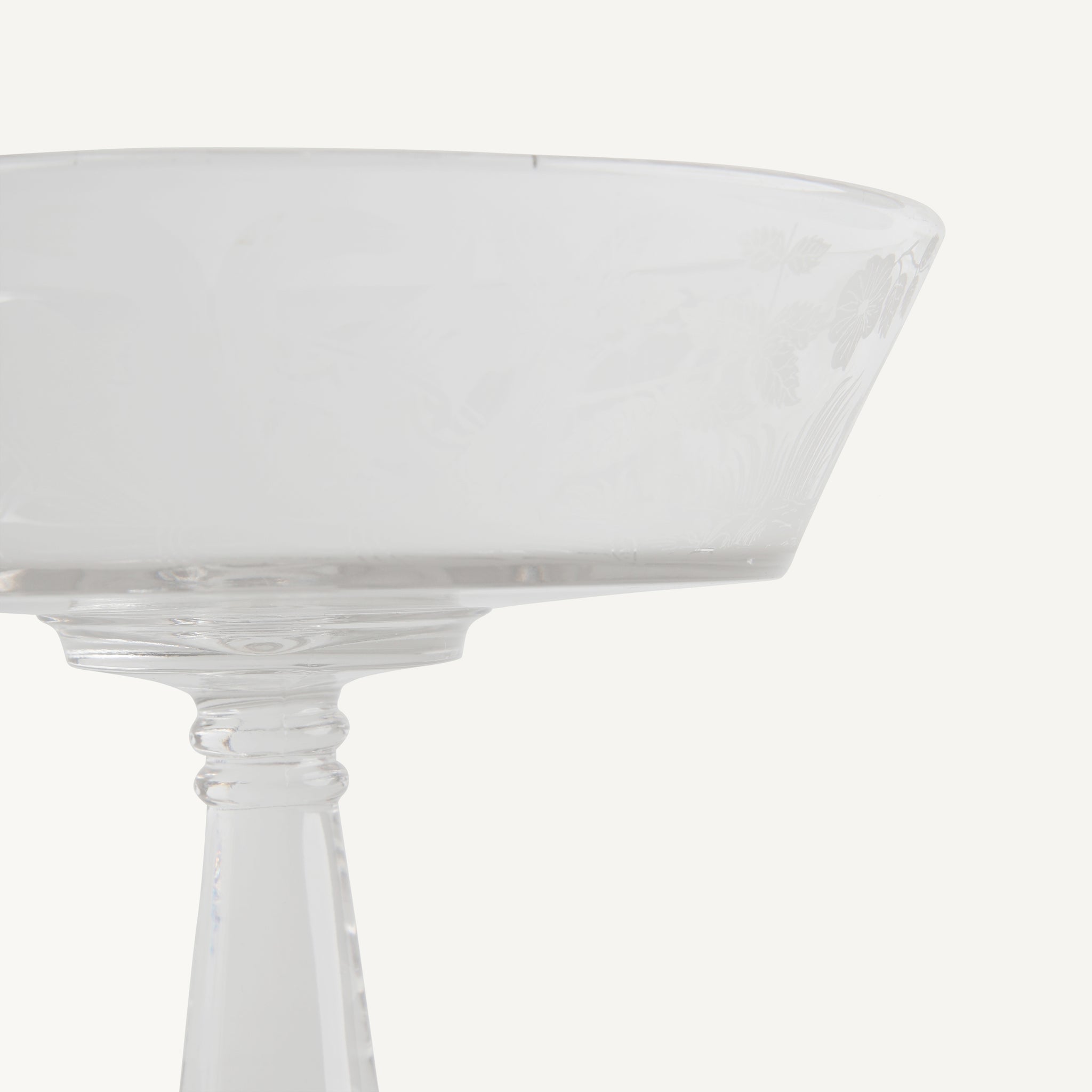 ANTIQUE FROSTED GLASS COMPOTE