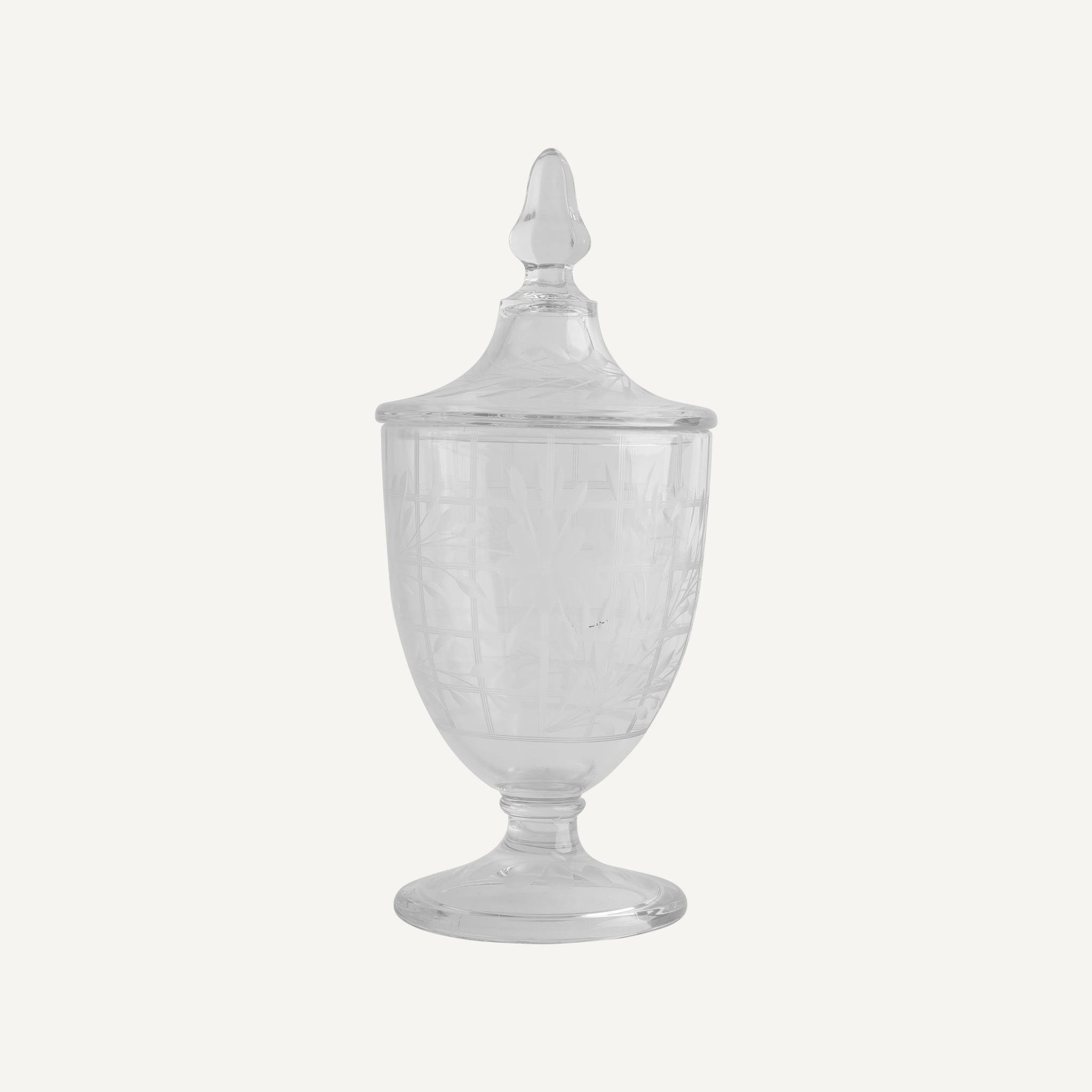 ANTIQUE GLASS LIDDED COMPOTE