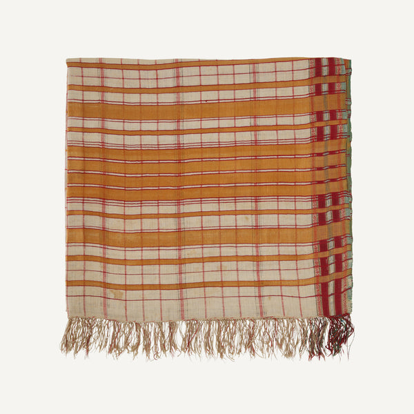 VINTAGE HAND LOOMED PLAID TEXTILE
