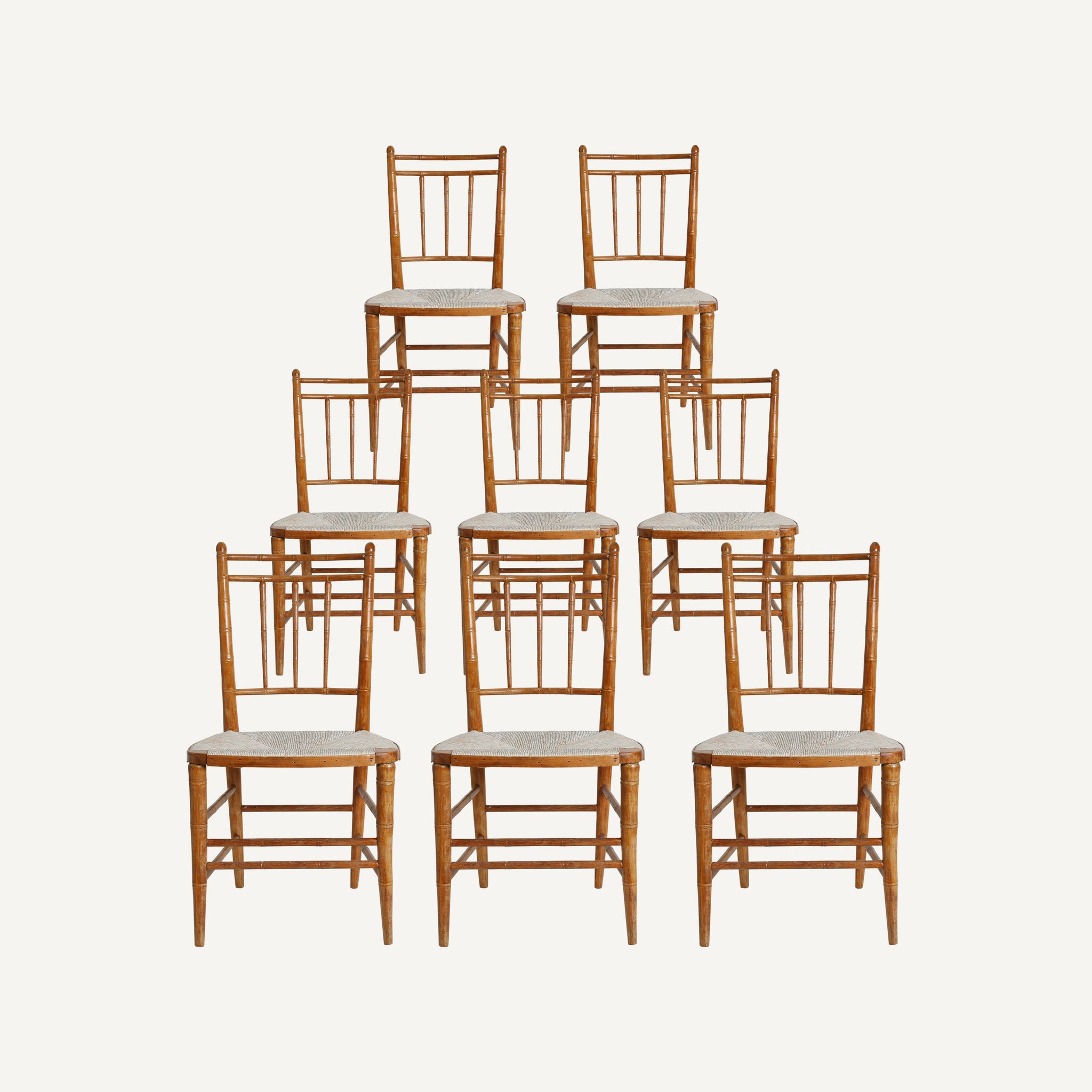 ANTIQUE FAUX BAMBOO DINING CHAIRS