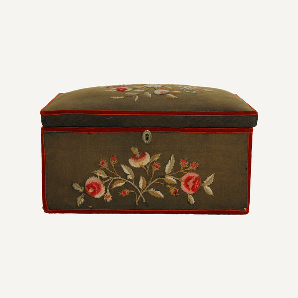 ANTIQUE NEEDLEWORK BOX