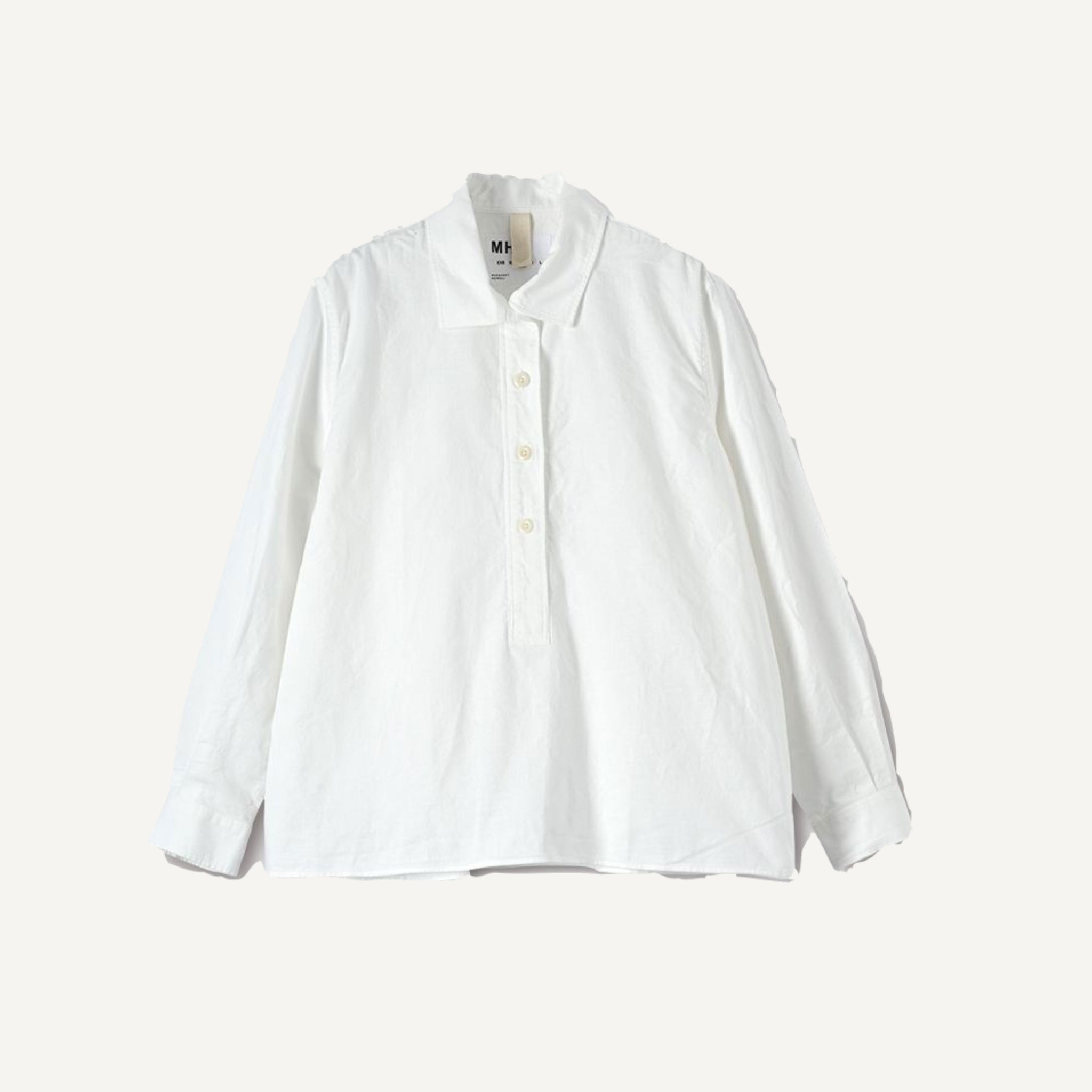 MHL COLLARED TEXTURED COTTON SWING SHIRT