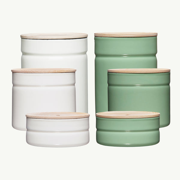 ENAMEL STORAGE CONTAINERS