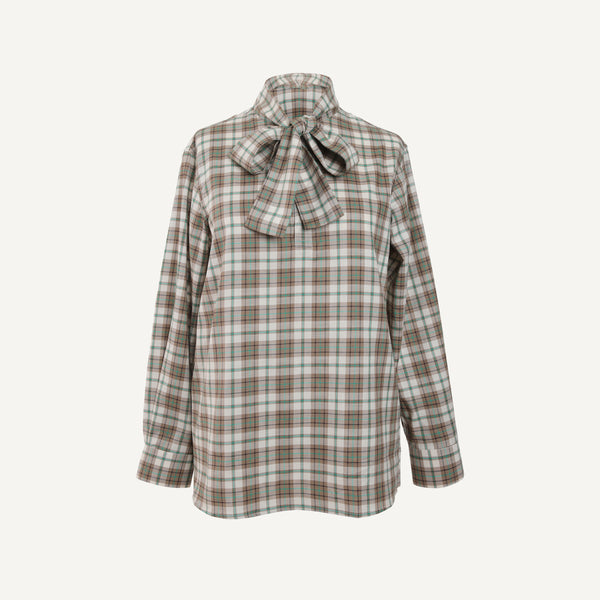 PLAIN GOODS BOW NECK SHIRT
