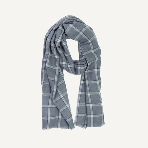 CASHMERE + WOOL PLAID SCARF