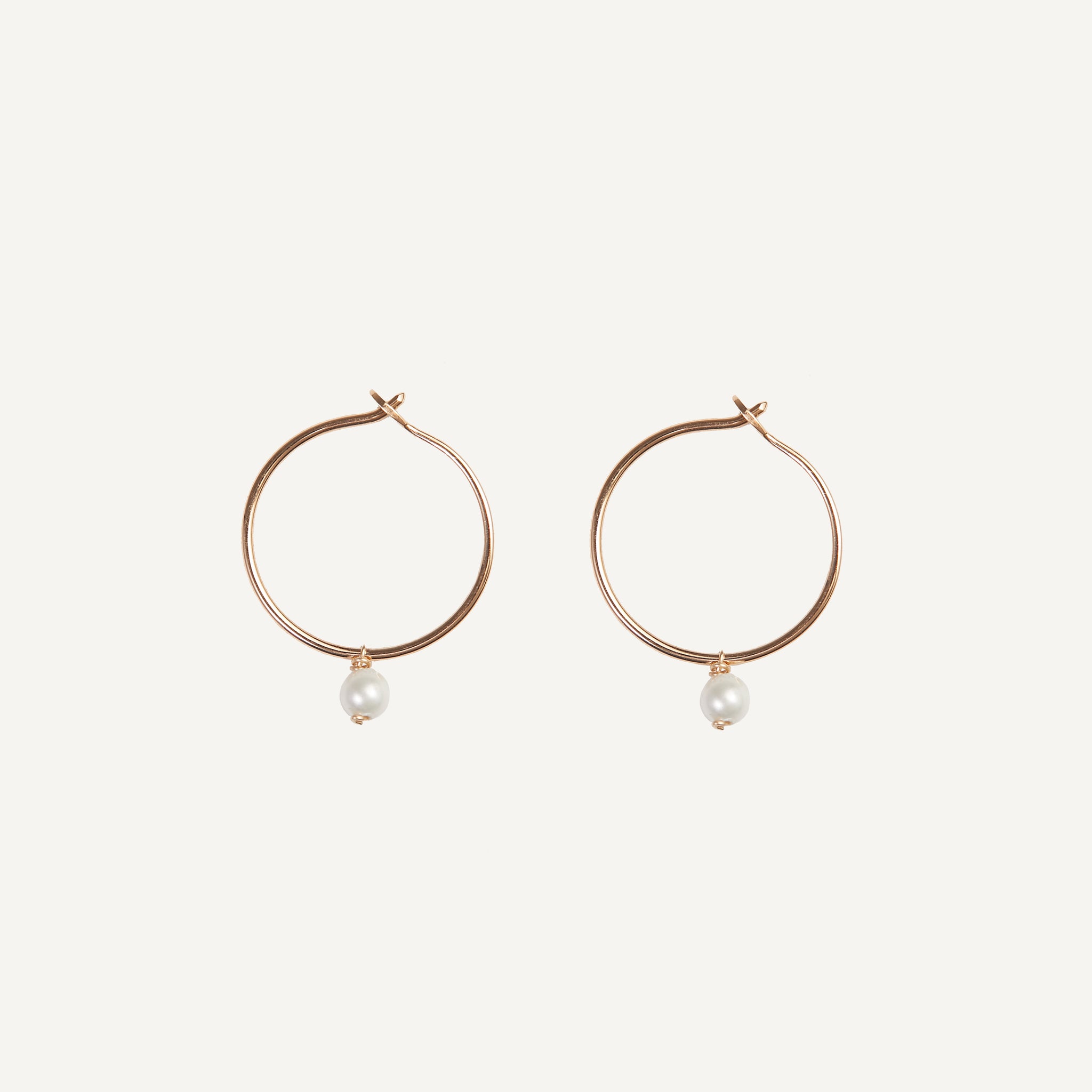 HELENA ROHNER 18K GOLD HOOPS WITH STONE BEAD