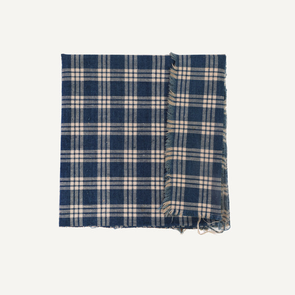 ANTIQUE HOMESPUN PLAID TICKING FABRIC